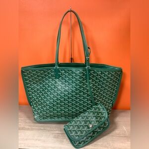 Green Monogrammed Reversible Tote